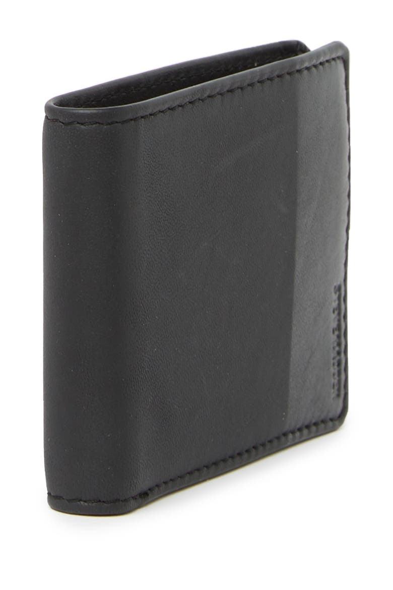 Two-Tone Leather Billfold Wallet, Alternate, color, BLACK