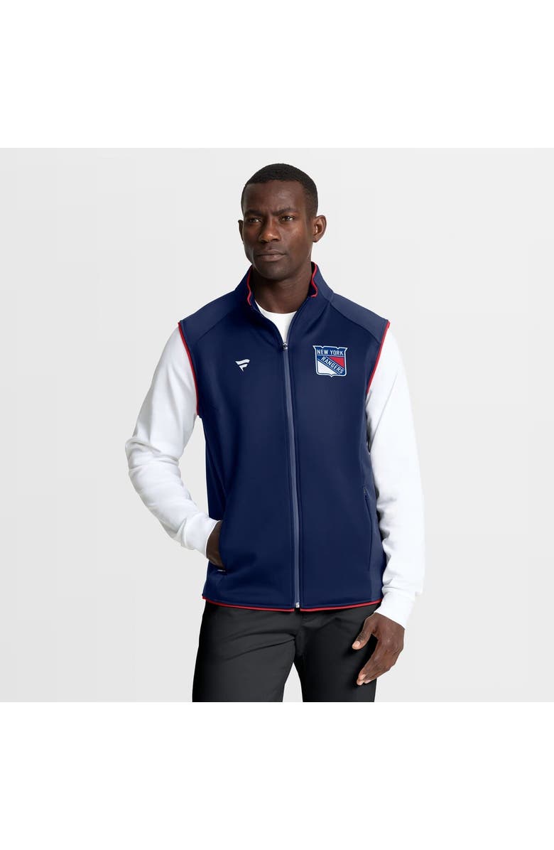 FANATICS Men's Fanatics Navy New York Rangers Authentic Pro Rink Full-Zip Vest, Main, color, Navy
