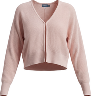 Noni Parallel Line Textured Stripe Cropped Knit Cardigan