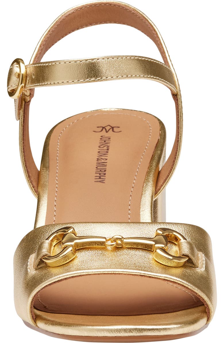 JOHNSTON & MURPHY COLLECTION Edith Ankle Strap Sandal, Alternate, color, Gold Metallic Sheepskin