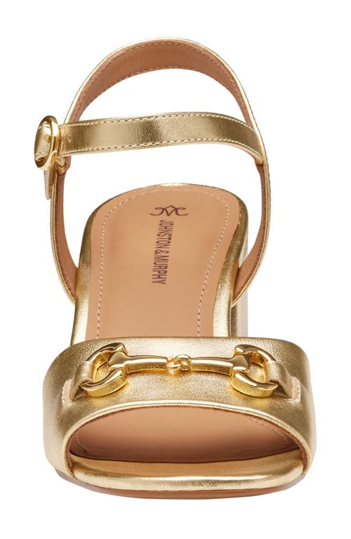 Johnston & Murphy Collection Edith Ankle Strap Sandal In Gold