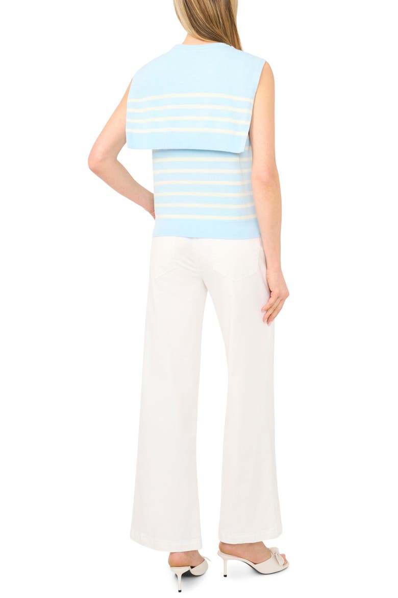 Stripe Front Tie Sleeveless Sweater, Alternate, color, BLUE SKY
