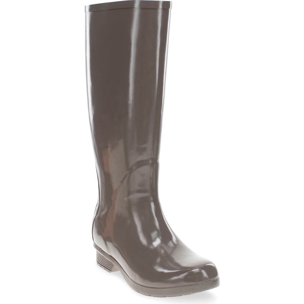 Chooka Polished Waterproof Tall Rain Boot In Dark Taupe