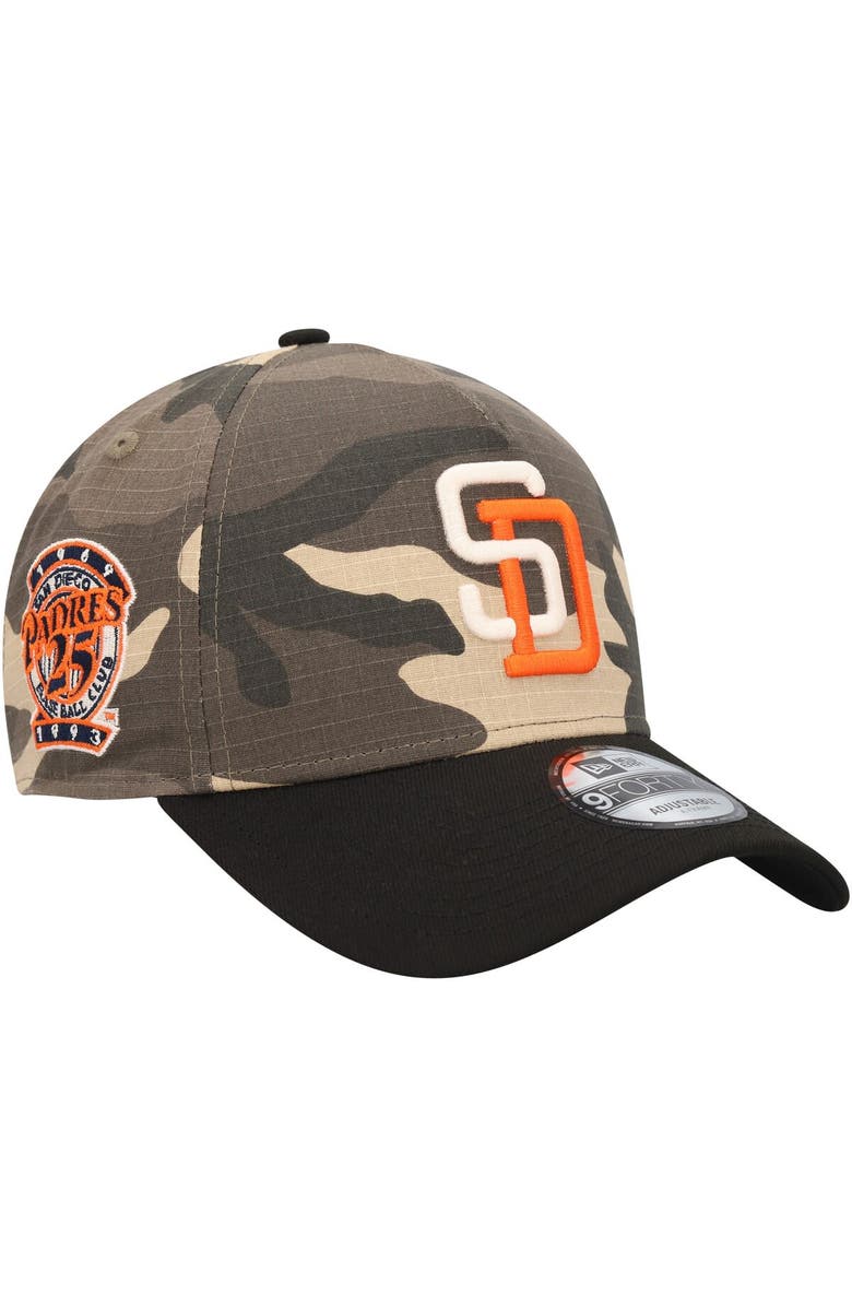 New Era Men's New Era San Diego Padres Camo Crown A-Frame 9FORTY Adjustable Hat, Main, color, 