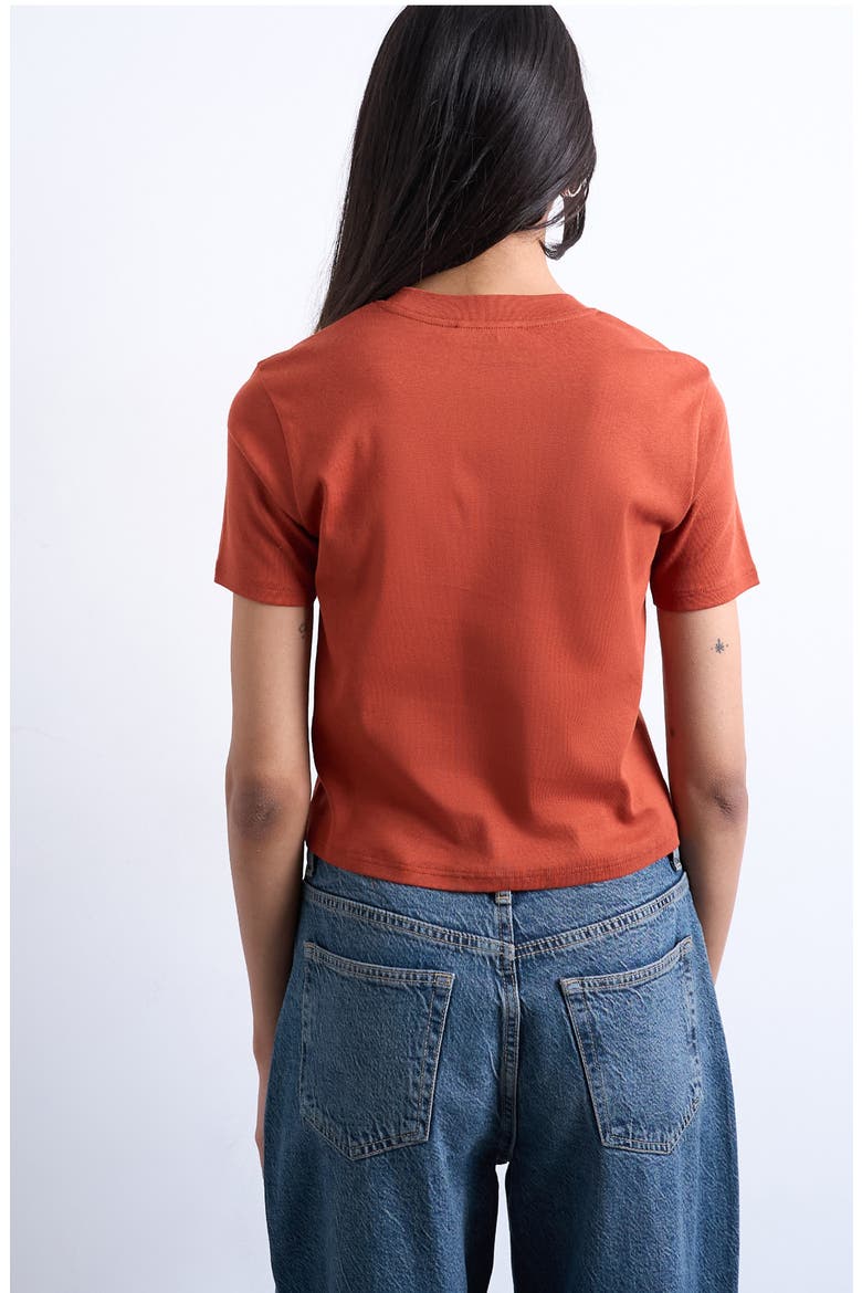 Everyday Shrunken Cotton T-Shirt, Alternate, color, RUST
