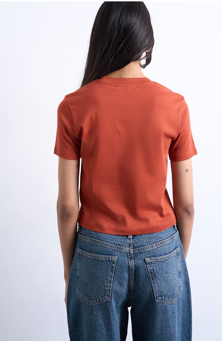 Topshop Everyday Shrunken Cotton T-Shirt, Alternate, color, Rust