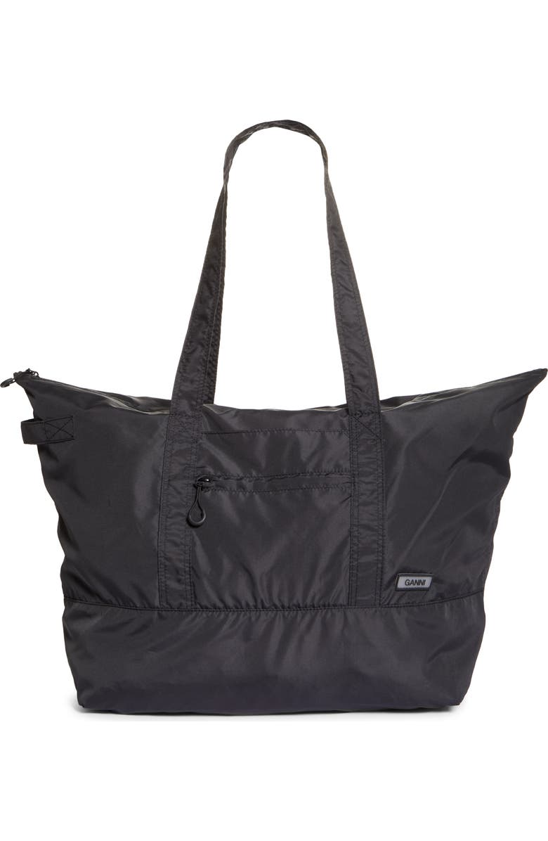 Ganni Large Nylon Tote, Main, color,