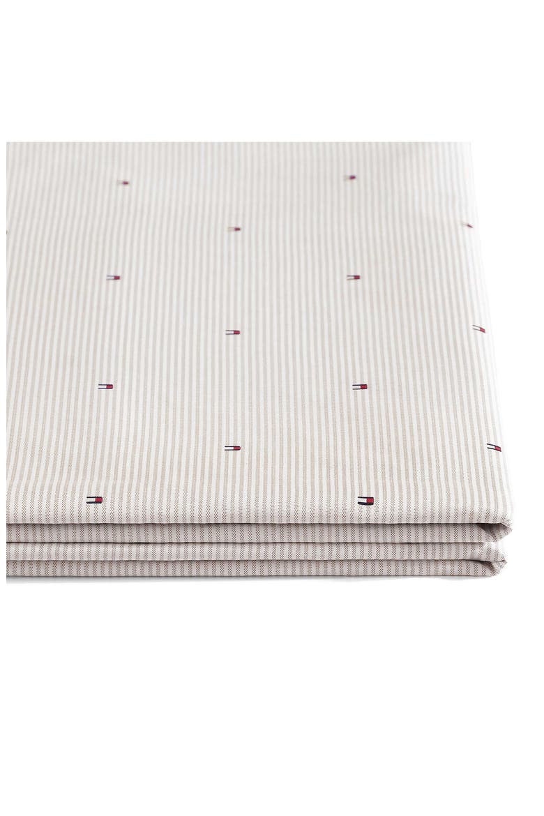 Ithaca Flag Stripe Cotton Percale Sheet Set, Alternate, color, DUSTY BEIGE