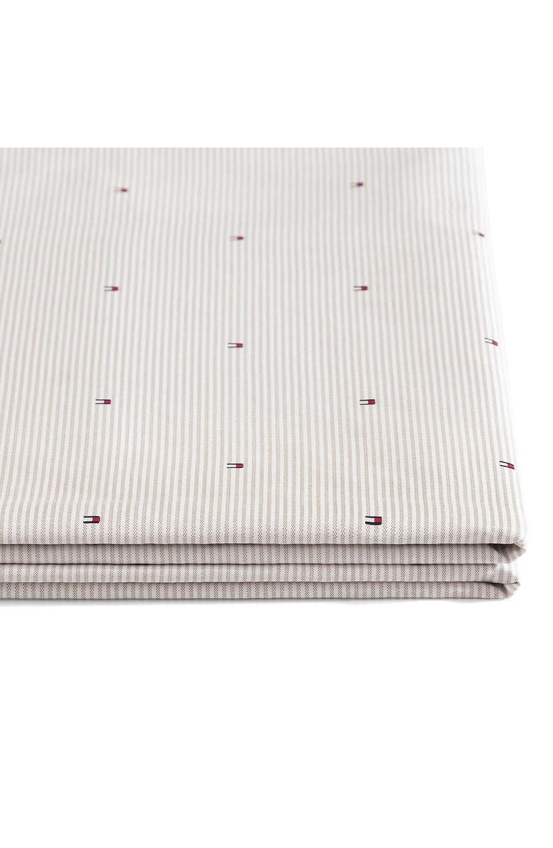Tommy Hilfiger Ithaca Flag Stripe Cotton Percale Sheet Set, Alternate, color, Dusty Beige
