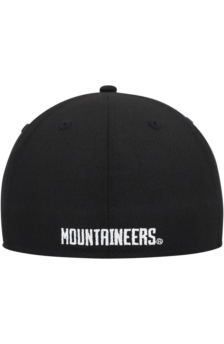 New Era Men's New Era West Virginia Mountaineers Black & White 59FIFTY Fitted Hat, Alternate, color,