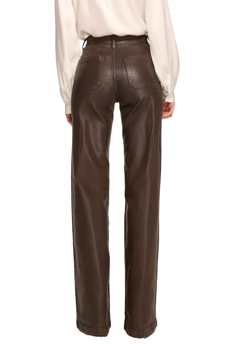 Cleo Coated Wide Leg Pants, Alternate, color, HERITAGE BROWN