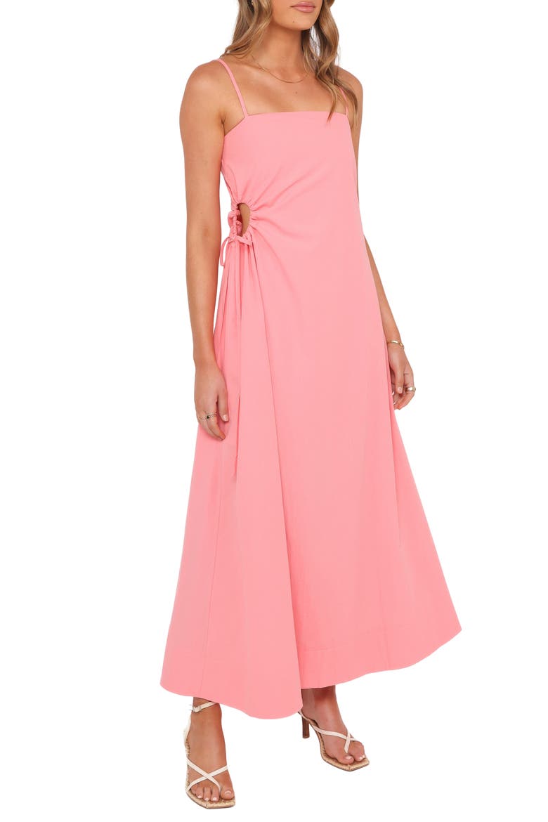 Corina Cutout Cotton Maxi Sundress, Alternate, color, WATERMELON