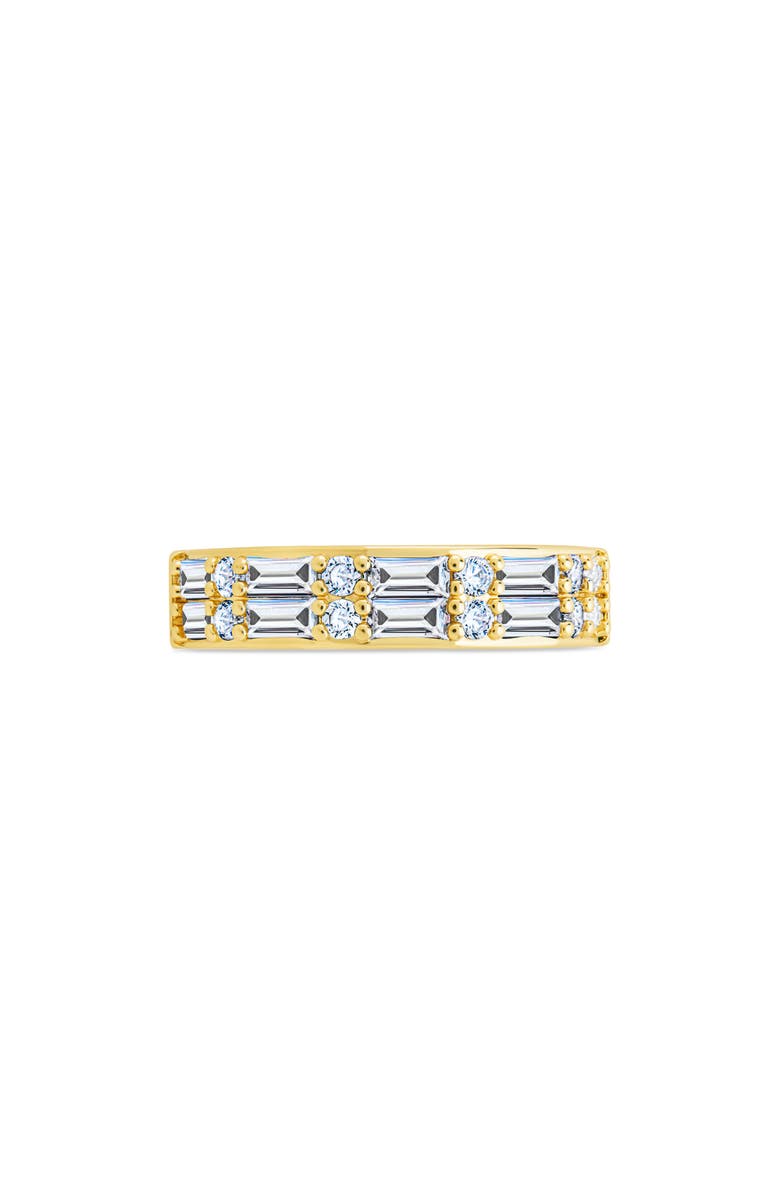 Sterling Forever Nina Cubic Zirconia Baguette Ring, Alternate, color, Gold