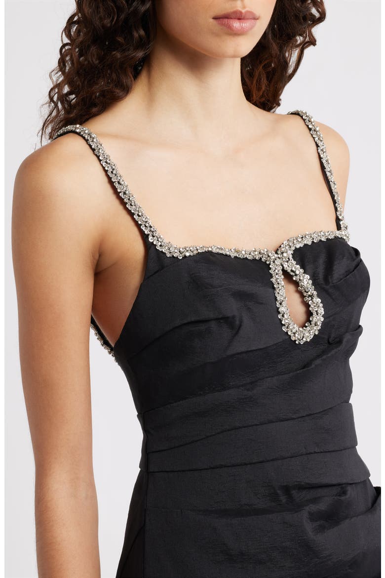 Astonhall Rhinestone Cocktail Dress, Alternate, color, BLACK
