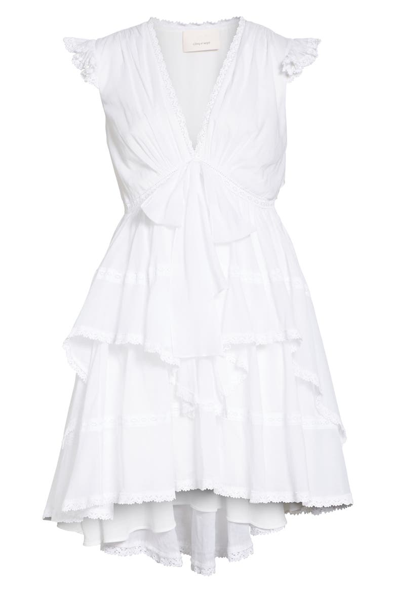 Jourdana Crochet Trim Dress, Alternate, color, BRIGHT LIGHT