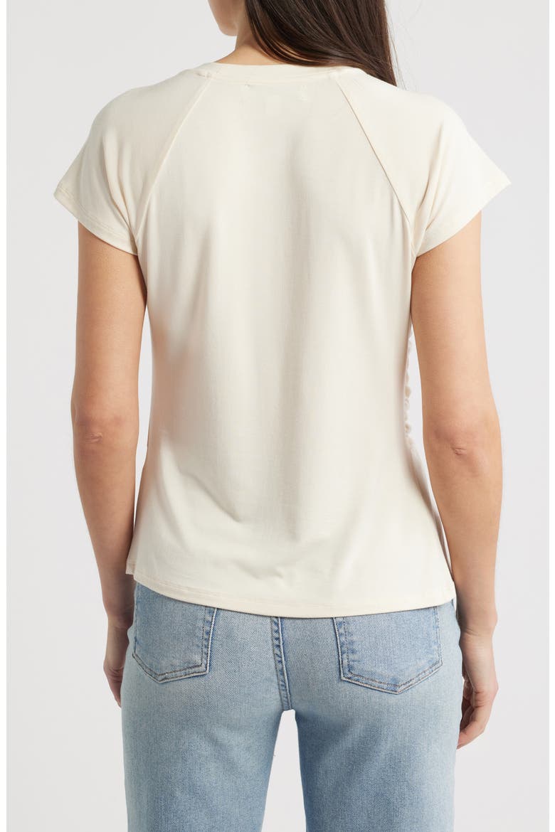 Draped Crewneck T-Shirt, Alternate, color, BEIGE