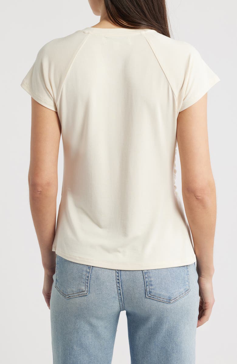 CITY BLUES Draped Crewneck T-Shirt, Alternate, color, Beige