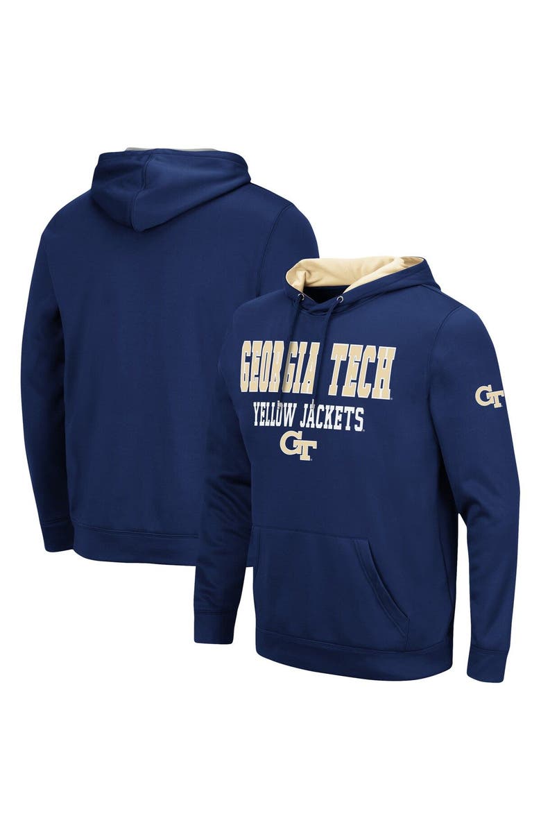 COLOSSEUM Men's Colosseum Navy Georgia Tech Yellow Jackets Sunrise Pullover Hoodie, Alternate, color,