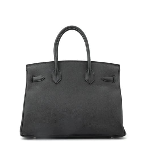 Pre-owned Hermes Hermes Birkin Handbag Black Epsom With Palladium Hardware 30 In Black