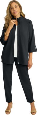 Jessica London Knit Crepe Winged Collar Set