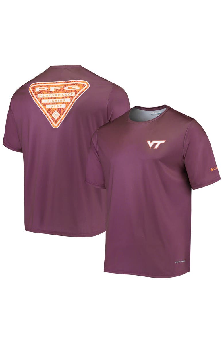 Columbia Men's Columbia Maroon Virginia Tech Hokies Terminal Tackle Omni-Shade T-Shirt, Main, color,