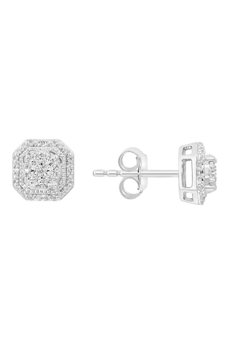 Diamond Earrings, Main, color, SILVER
