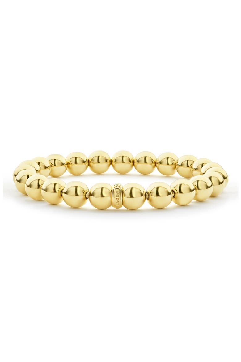 Signature Caviar Beaded Stretch Bracelet, Main, color, GOLD