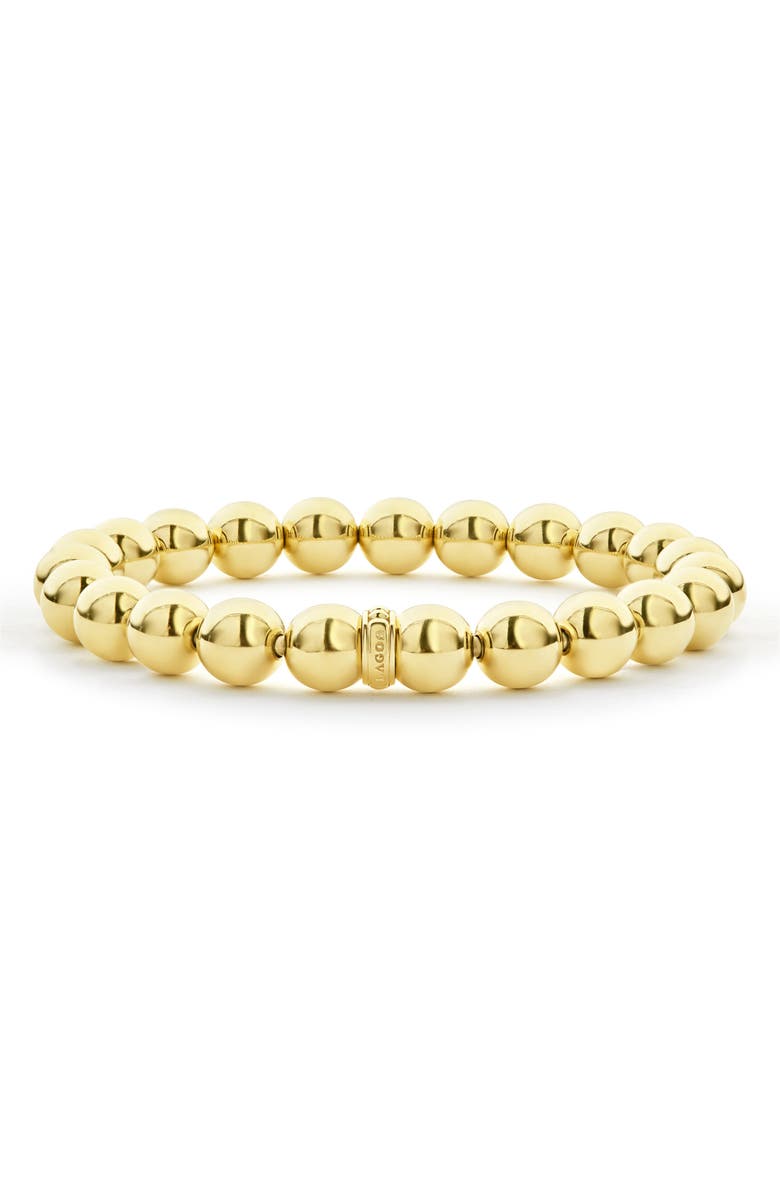 LAGOS Signature Caviar Beaded Stretch Bracelet, Main, color, Gold