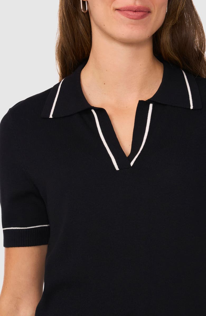 Halogen<sup>®</sup> Tipped Johnny Collar Polo Sweater, Alternate, color,