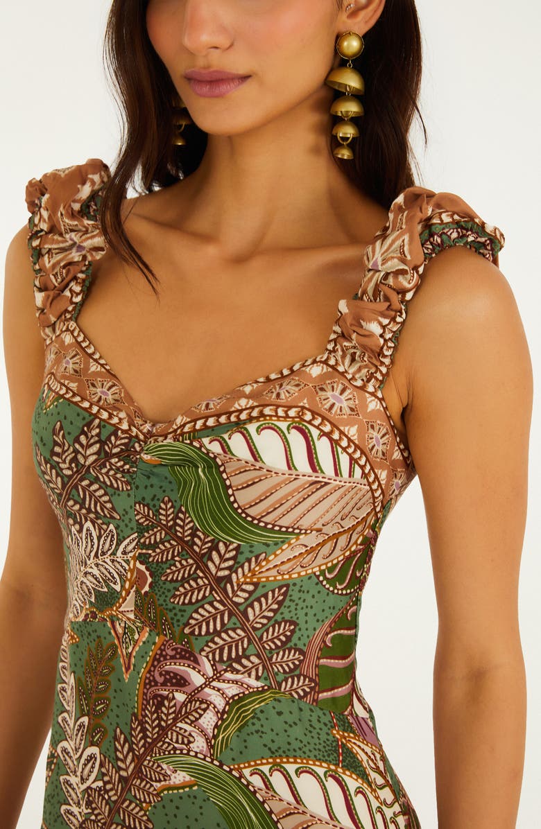 FARM Rio Dotted Foliage Midi Dress, Alternate, color, Dotted Foliage Soft