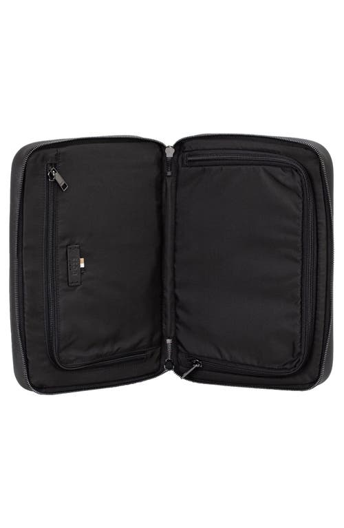 Hugo Boss Monogram Zip Wash Bag In Black