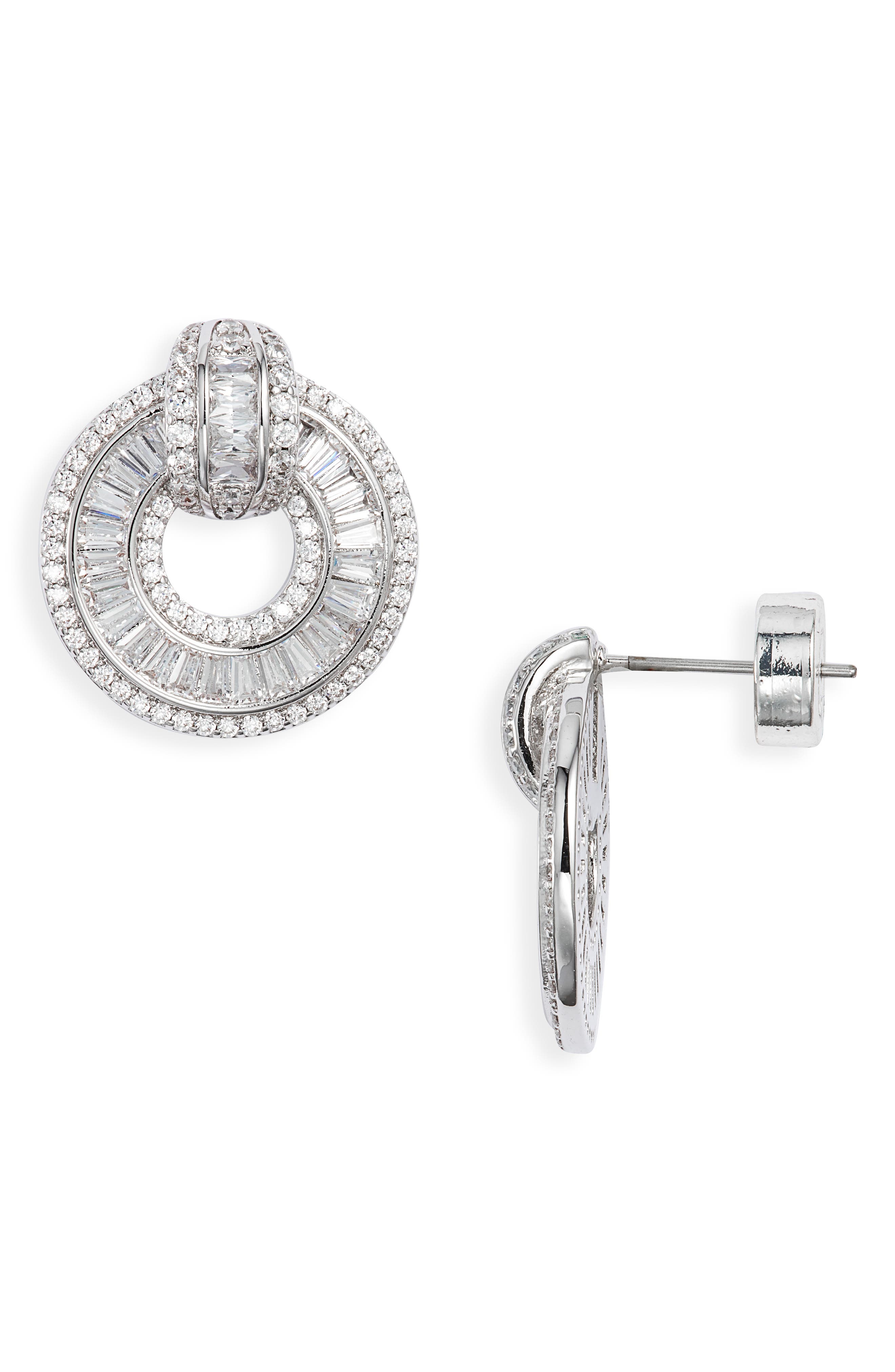 Nordstrom Cubic Zirconia Doorknocker Earrings
