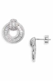 Nordstrom Cubic Zirconia Doorknocker Earrings