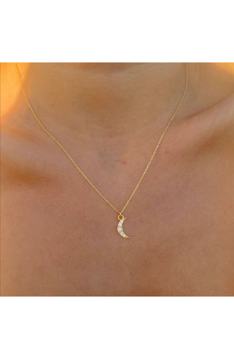 Spero London Crescent New Moon Opal Sterling Silver Necklace, Alternate, color,