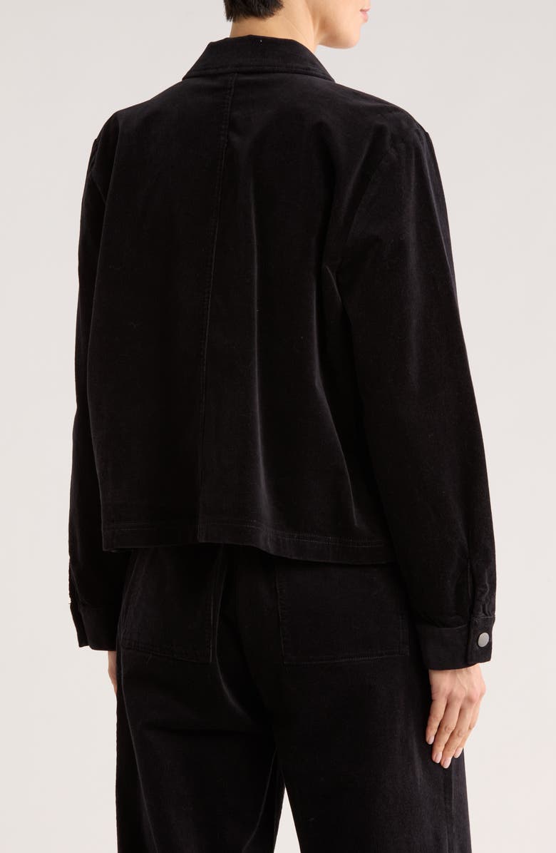 Eileen Fisher Classic Collar Corduroy Jacket, Alternate, color, Black