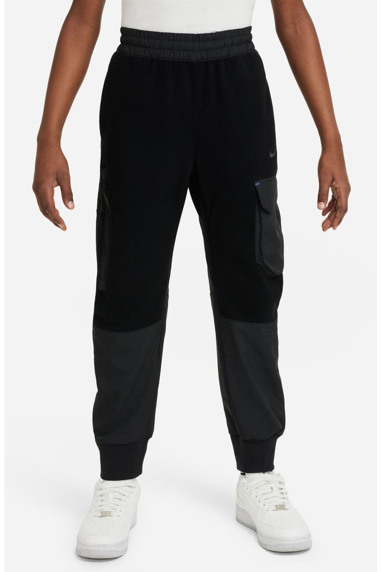 Kids' Mixed Media Cargo Joggers, Main, color, 010 BLACK/BLACK