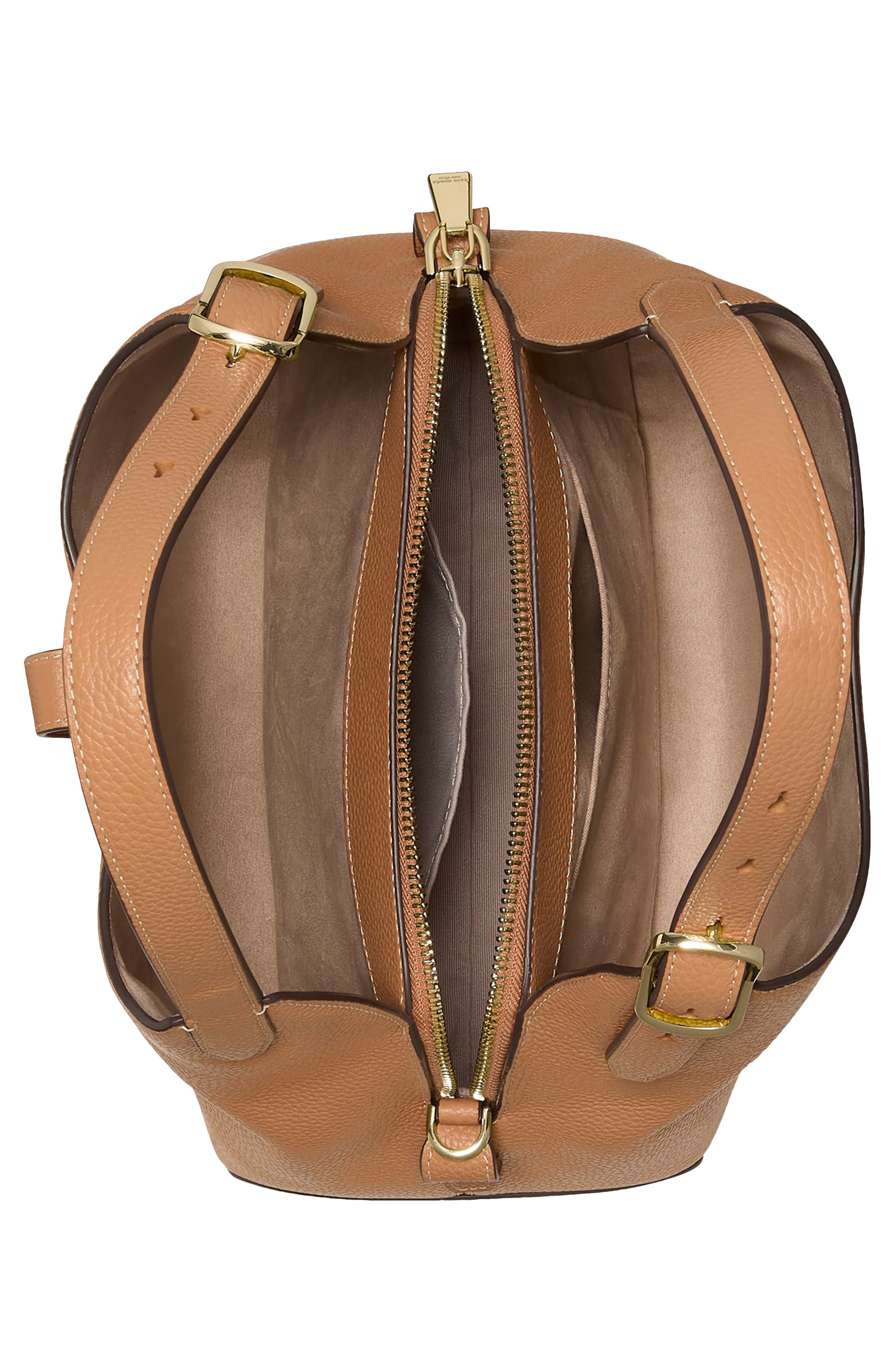Kate Spade New York deco pebbled leather shoulder bag, Alternate, color, Garden Soil