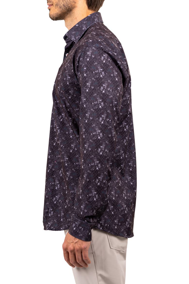 Fibonacci Stretch Ascension 3315 Contemporary Fit Button-Up Shirt, Alternate, color, BLACK
