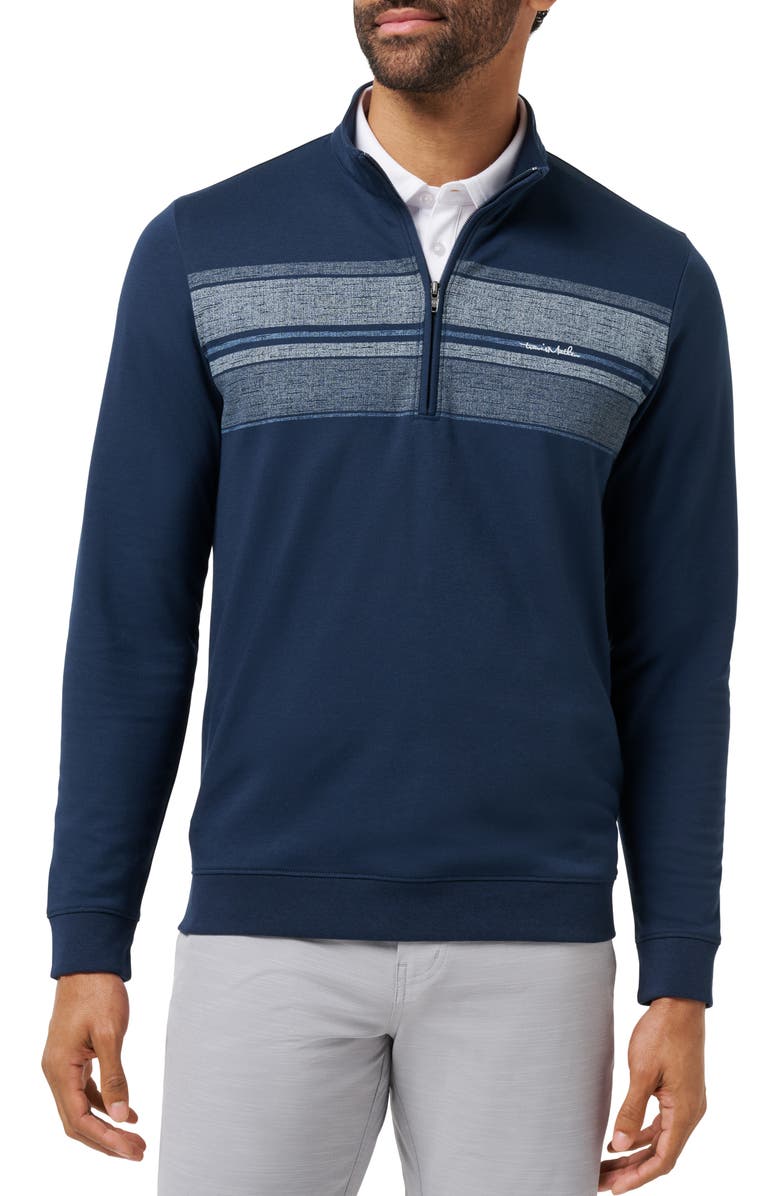TravisMathew Marina Nights Quarter Zip Pullover, Main, color, Total Eclipse