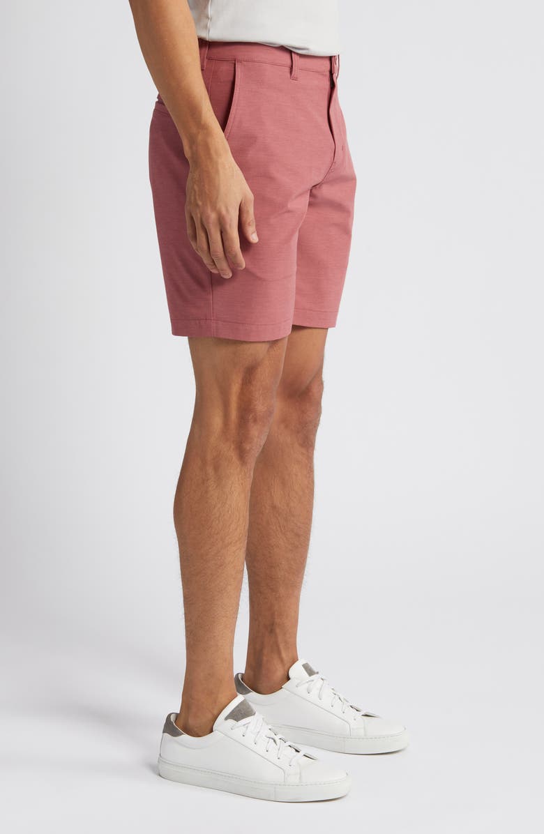 TravisMathew Open to Close Tech Chino Shorts, Alternate, color, Heather Roan Rouge