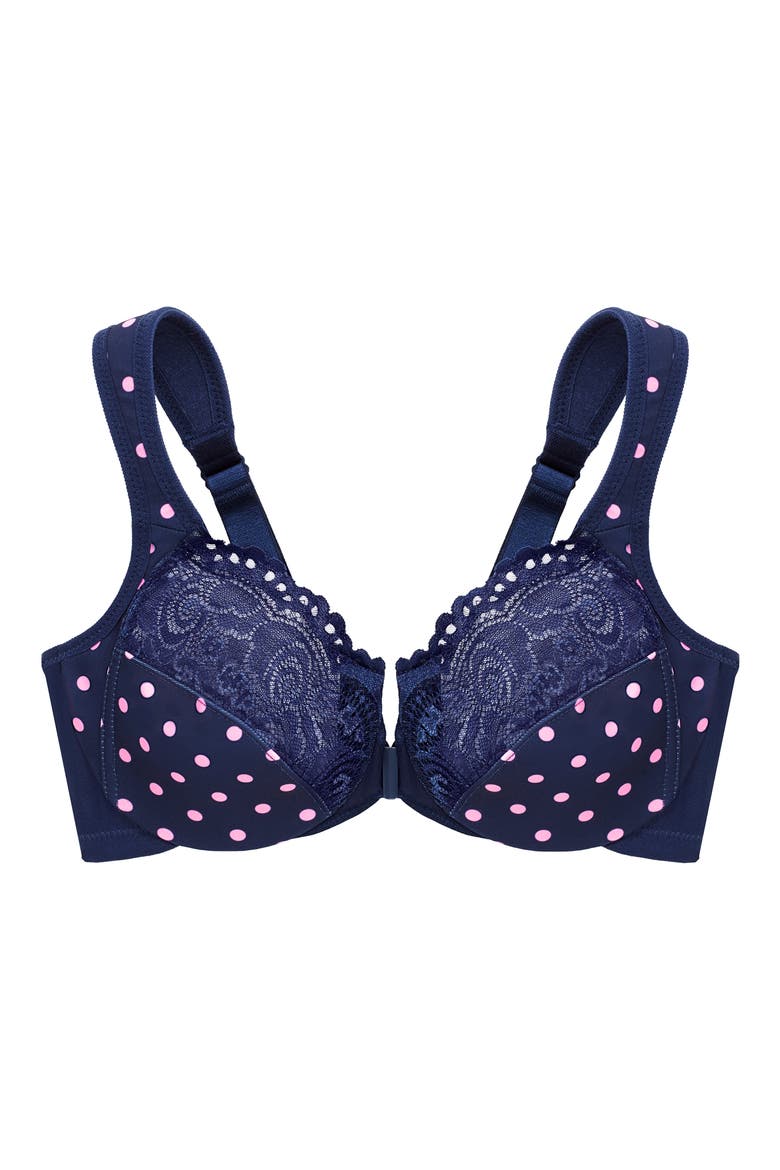 WonderWire® Front Close Underwire Bra, Alternate, color, BLUE