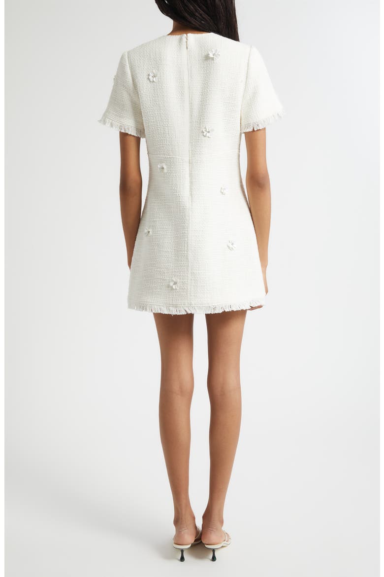 Crunchy Flower Henriette Minidress, Alternate, color, GARDENIA