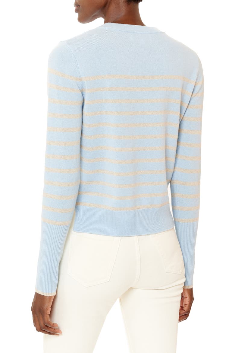 Lean Lines Sweater, Alternate, color, PALE BLUE/ TAN