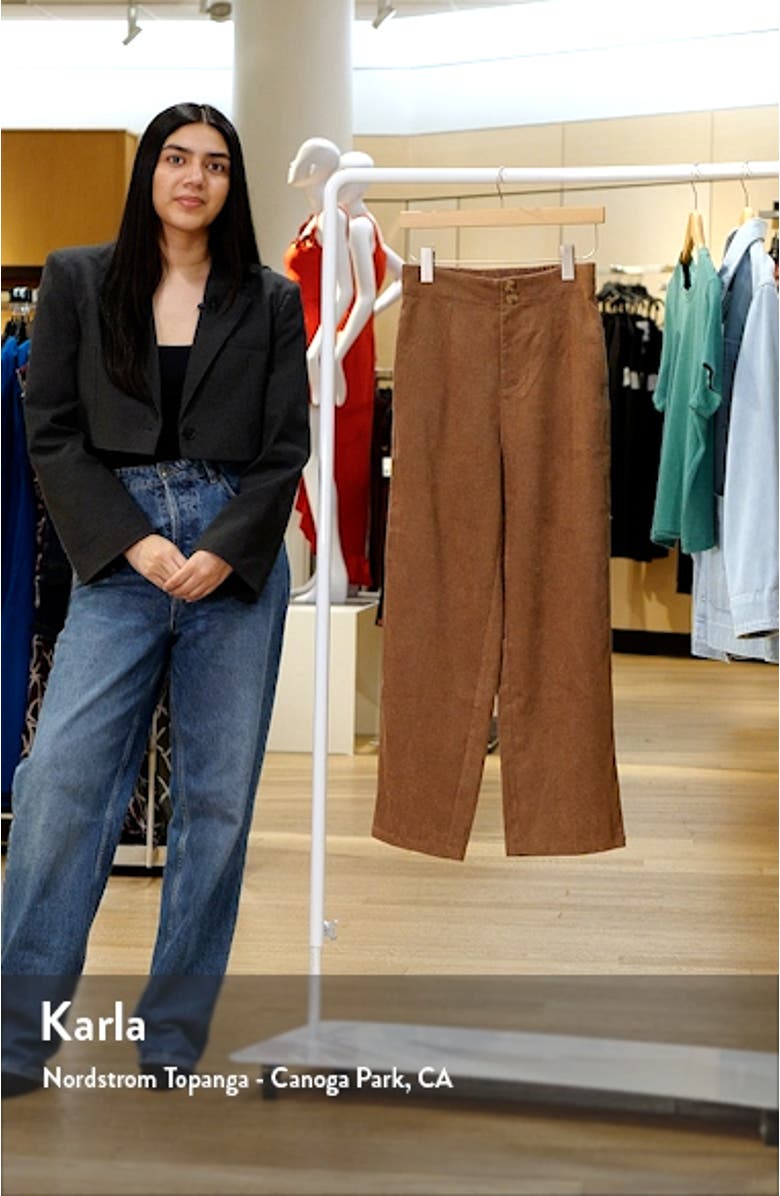 Springfield High Waist Cotton Corduroy Pants, sales video thumbnail