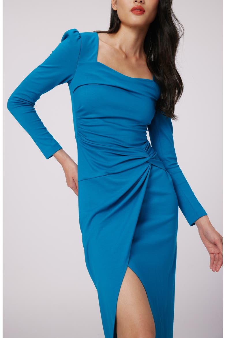 Hughie Long Sleeve Dress, Alternate, color, DARK TEAL
