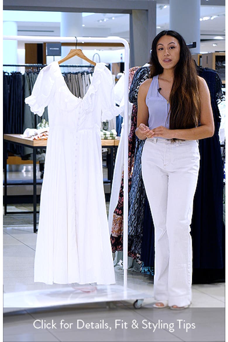 Bella Puff Sleeve Broderie Anglaise Cotton Midi Dress video