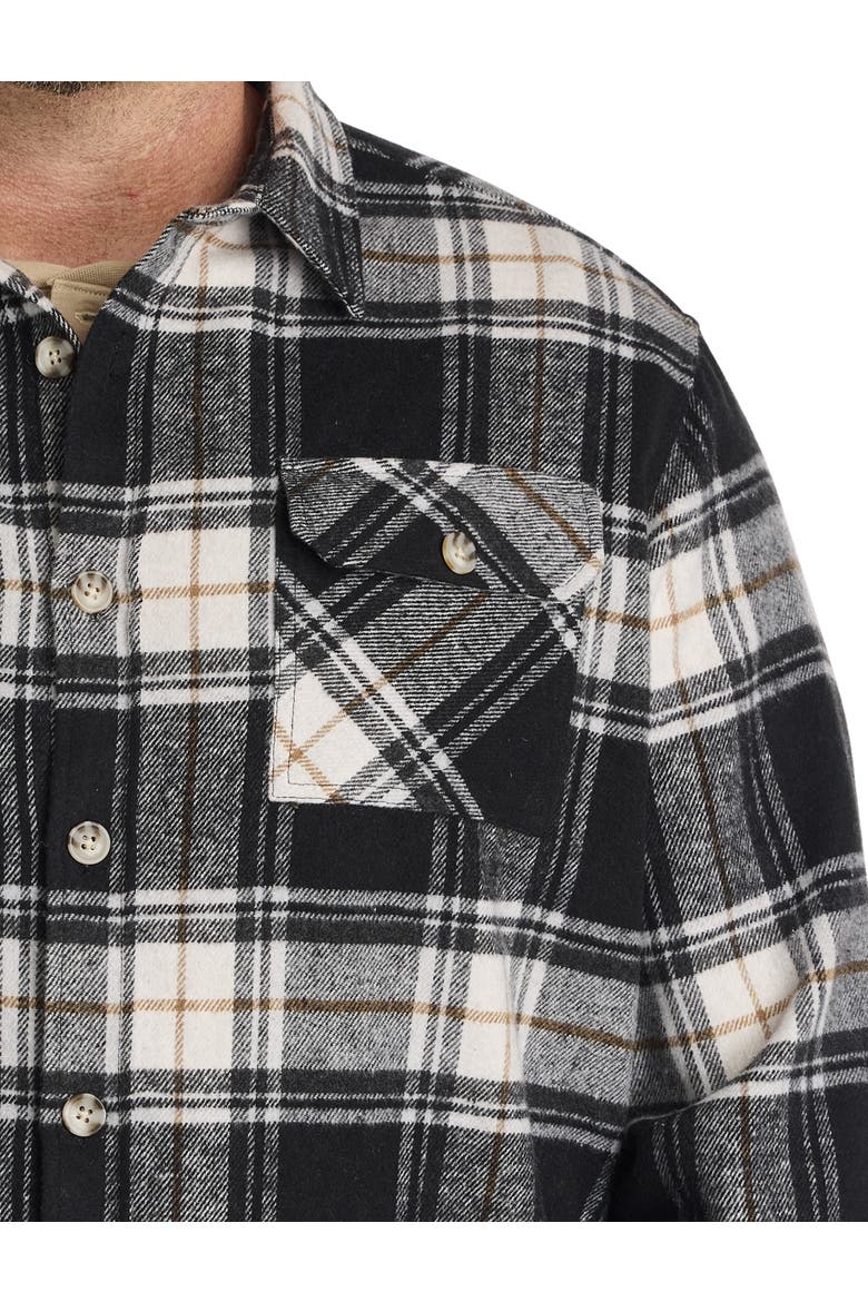 Big & Tall Flannel Shirt Jacket, Alternate, color, BLACK