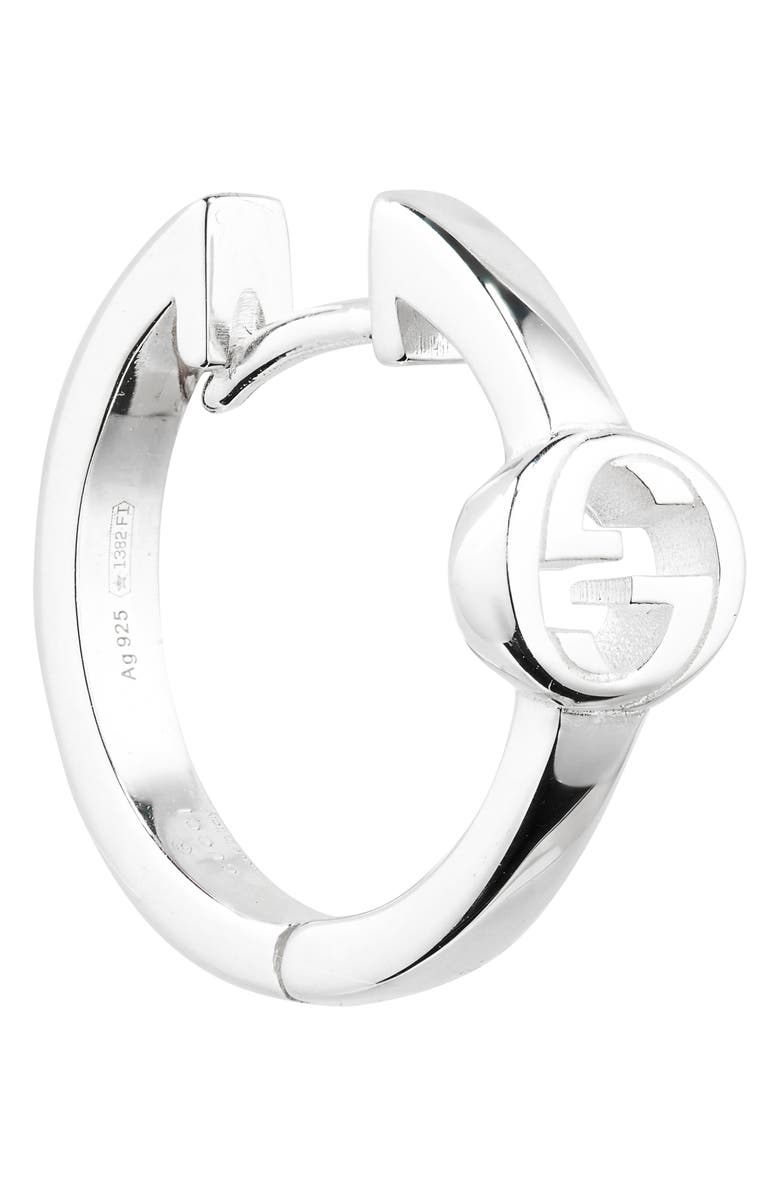 Gucci Interlocking Logo Huggie Hoop Earrings, Alternate, color, 