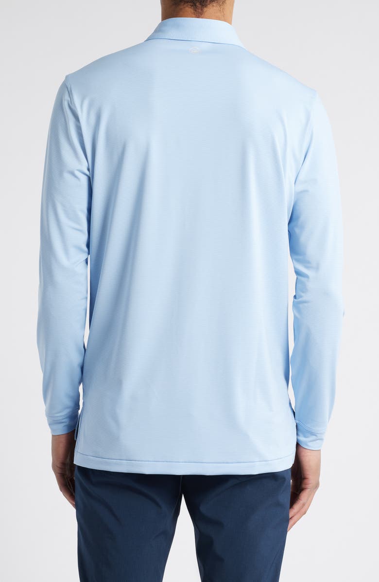 Peter Millar Jubilee Stripe Long-Sleeve Performance Jersey Polo, Alternate, color, Blue Fade
