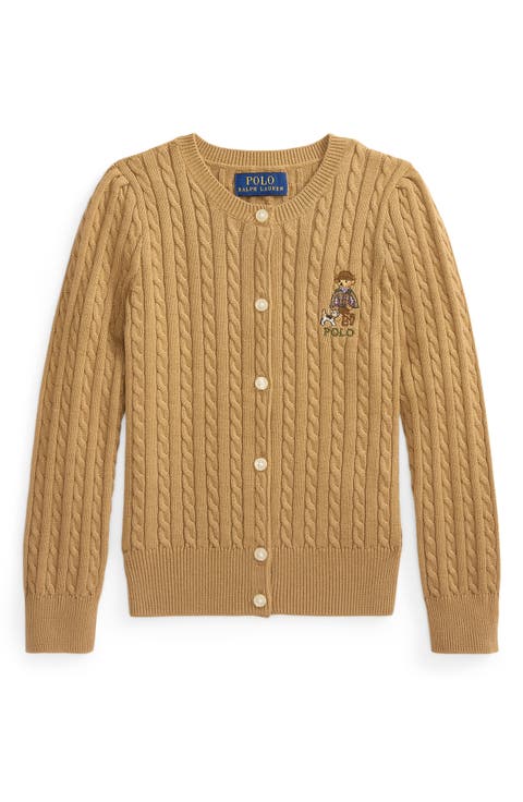 Kids' Polo Bear Cable Cardigan